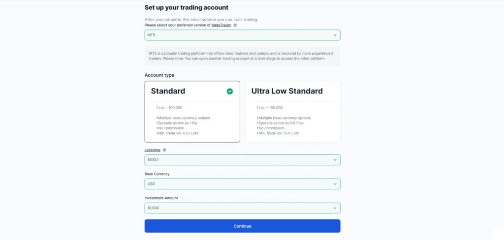 Form untuk membuka akun trading setelah daftar di Broker XM dengan panduan yang lengkap dan cepat