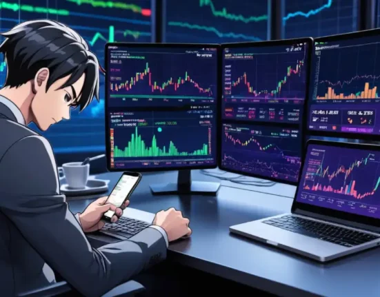 Seorang trader memilih pasangan mata uang untuk trading forex.