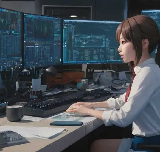Seorang trader pemula sedang belajar panduan memulai trading forex melalui grafik di layar monitor.